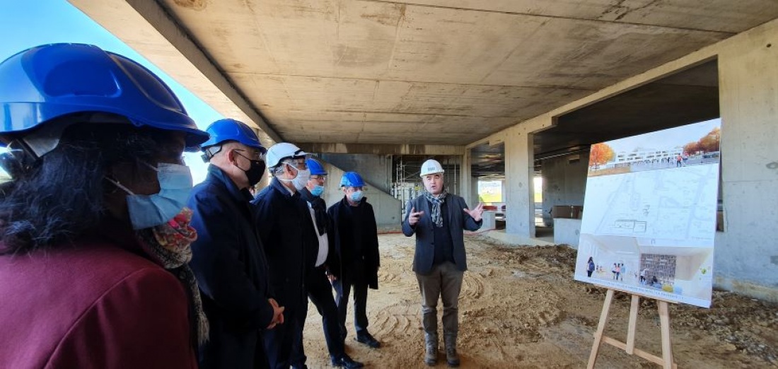 Visite du chantier de reconstruction du collge Andr MAUROIS  La Saussaye (27)